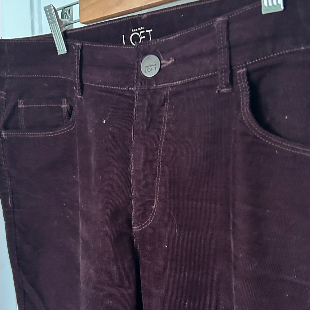 Burgundy Baby Thin Corduroy Straight Leg Pants